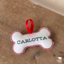 Carica l'immagine nel visualizzatore di Gallery, Addobbo Natalizio Osso Ricamato per il tuo Cane