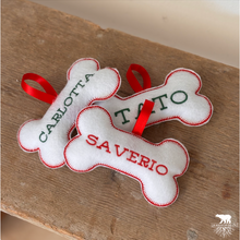 Carica l'immagine nel visualizzatore di Gallery, Addobbo Natalizio Osso Ricamato per il tuo Cane