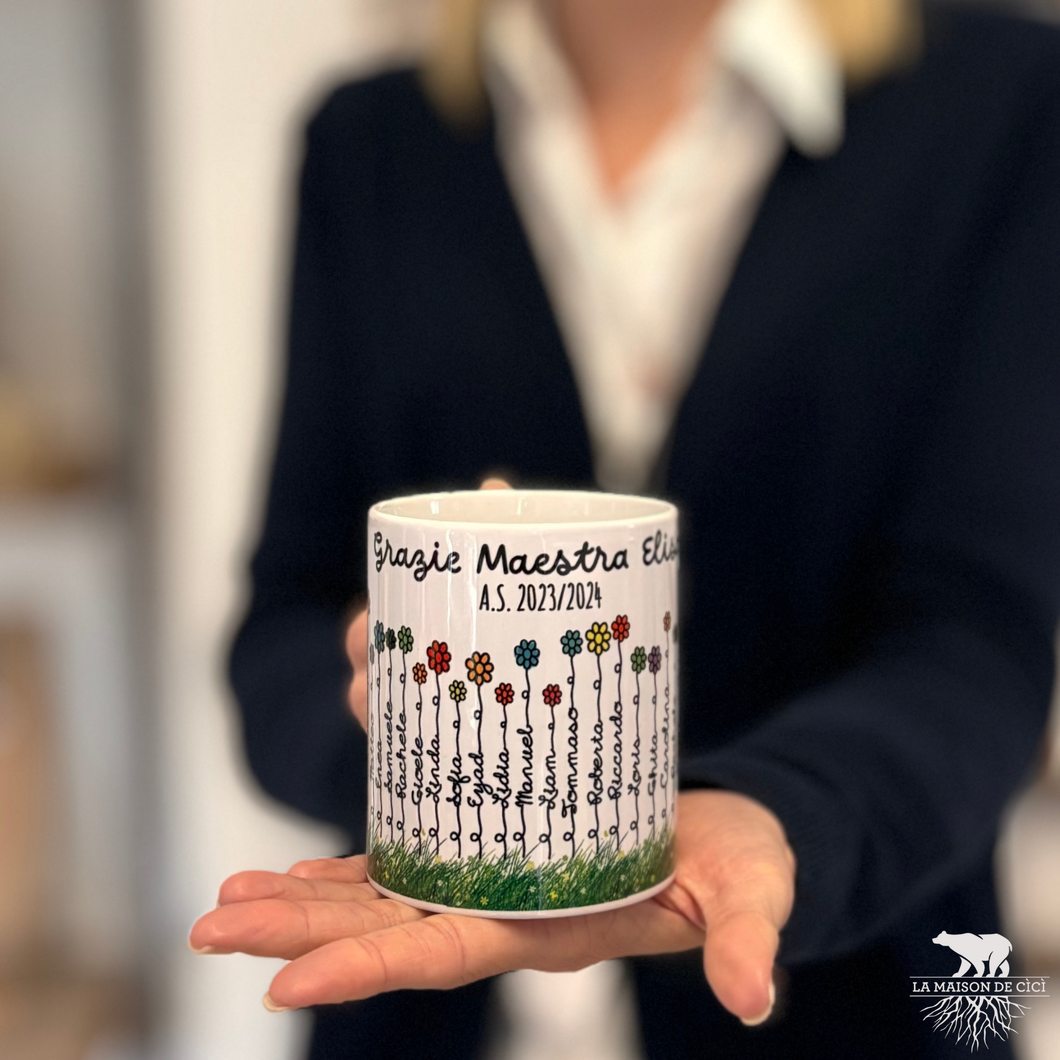 Tazza in ceramica con i fiori